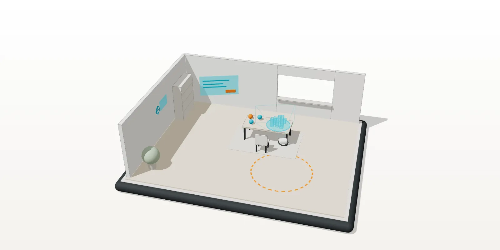 Maquette 3D d’une pièce en réalité mixte
